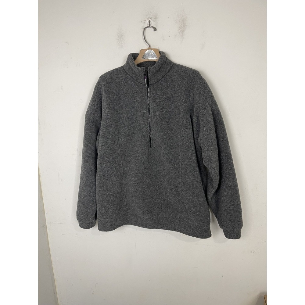 Polartec Sport Mens XL Gray Fleece 1/4 Zip Pullover Made in USA Vintage Gorpcore